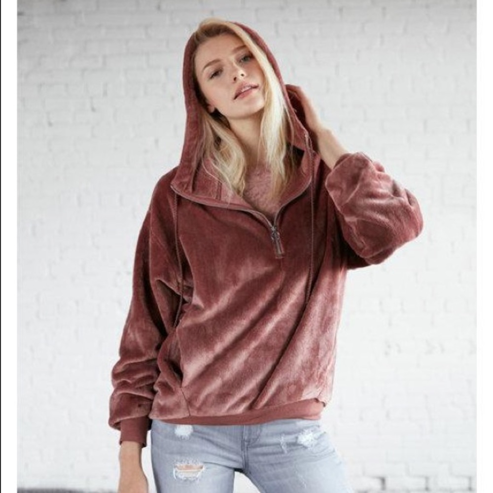 Express One Eleven Fleece Oversized Sweatshirt. - image 1